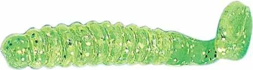 1" Crappie/PanFish Grub Chartreuse Glitter