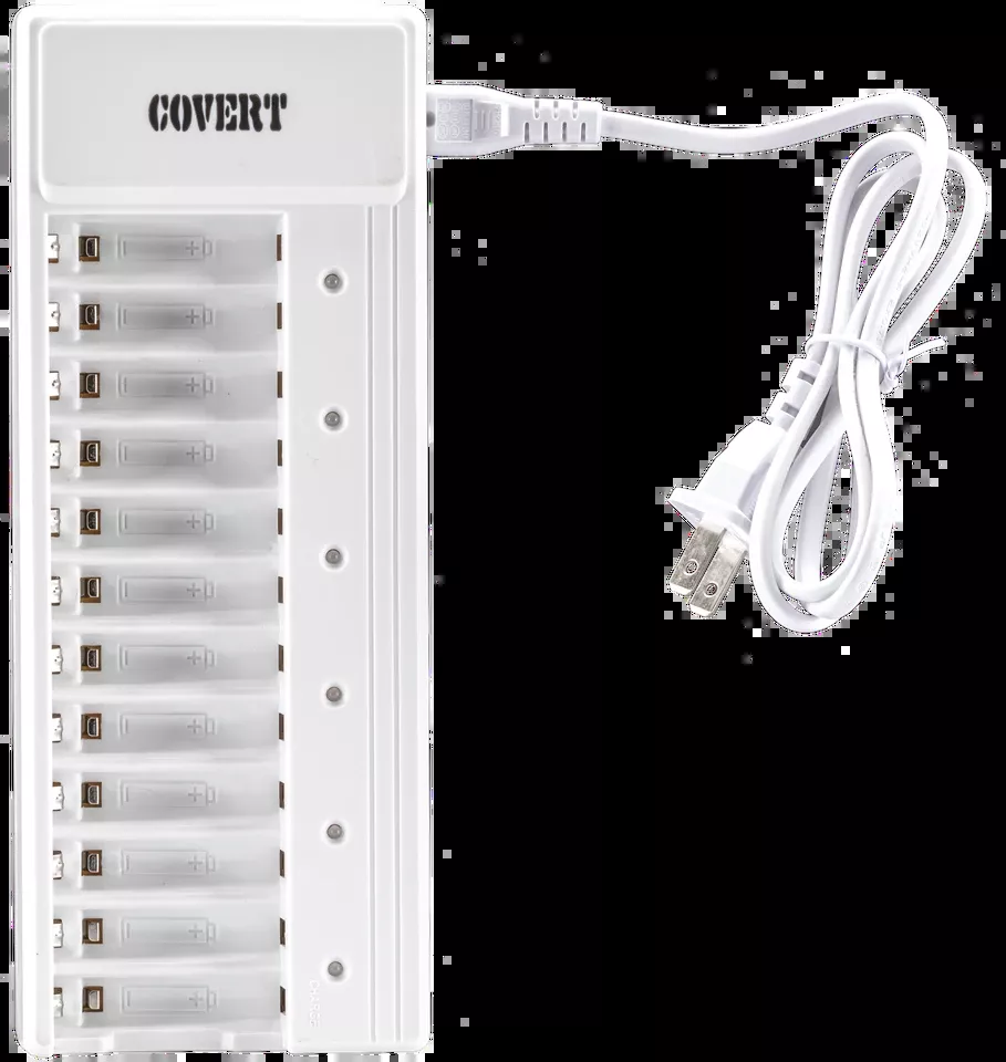 12-Bay Rapid Charger for Covert Scouting Cameras 2038 AA Batteries