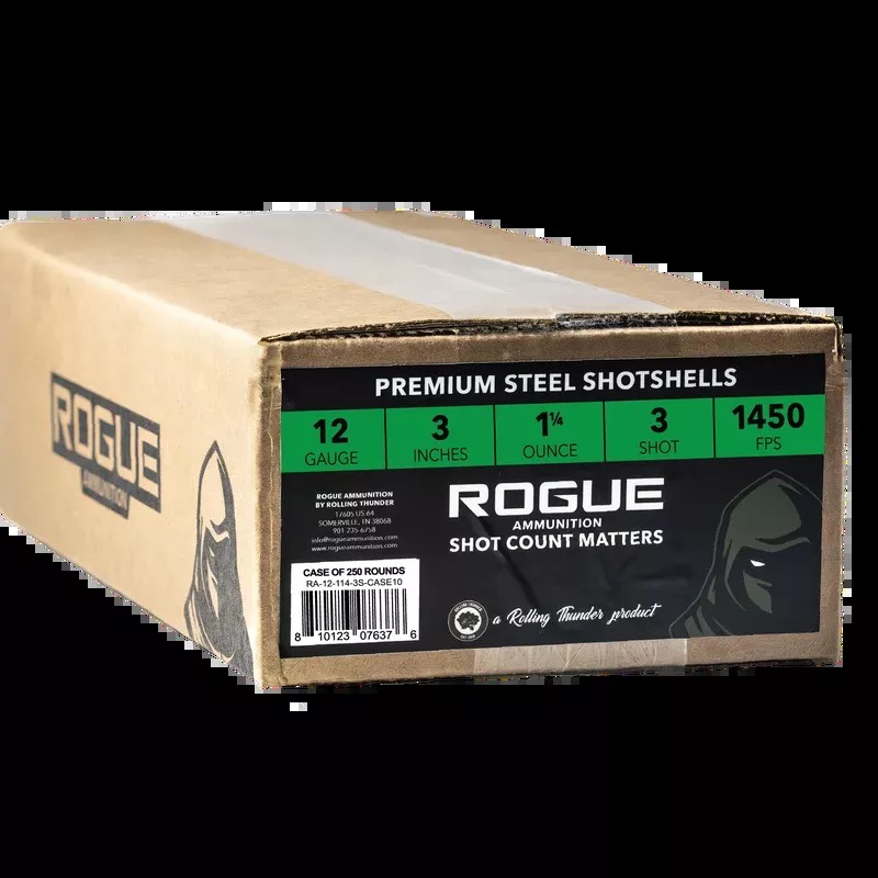 12 GA | 1-1/4 OZ | 3 STEEL SHOT | 250 ROUND CASE