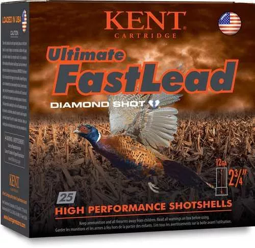 12 Gauge 25 Rounds Ammunition Kent Cartridges 3" 1 3/4 oz Lead #6