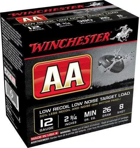 12 Gauge 25 Rounds Ammunition Winchester 2 3/4" 26 Grams Lead #8