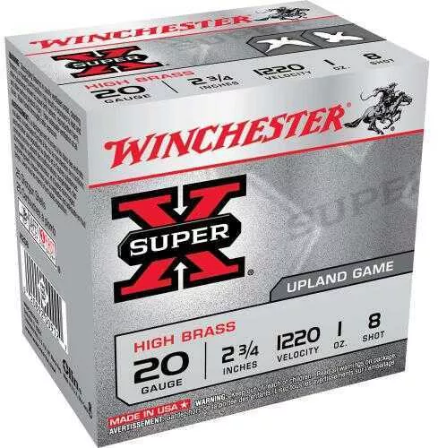 20 Gauge 25 Rounds Ammunition Winchester 2 3/4" 1 oz Lead #8