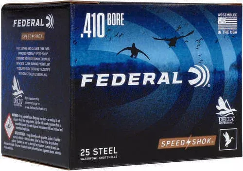 410 Gauge 25 Rounds Ammunition Federal Cartridge 3" 3/8 oz Steel #6