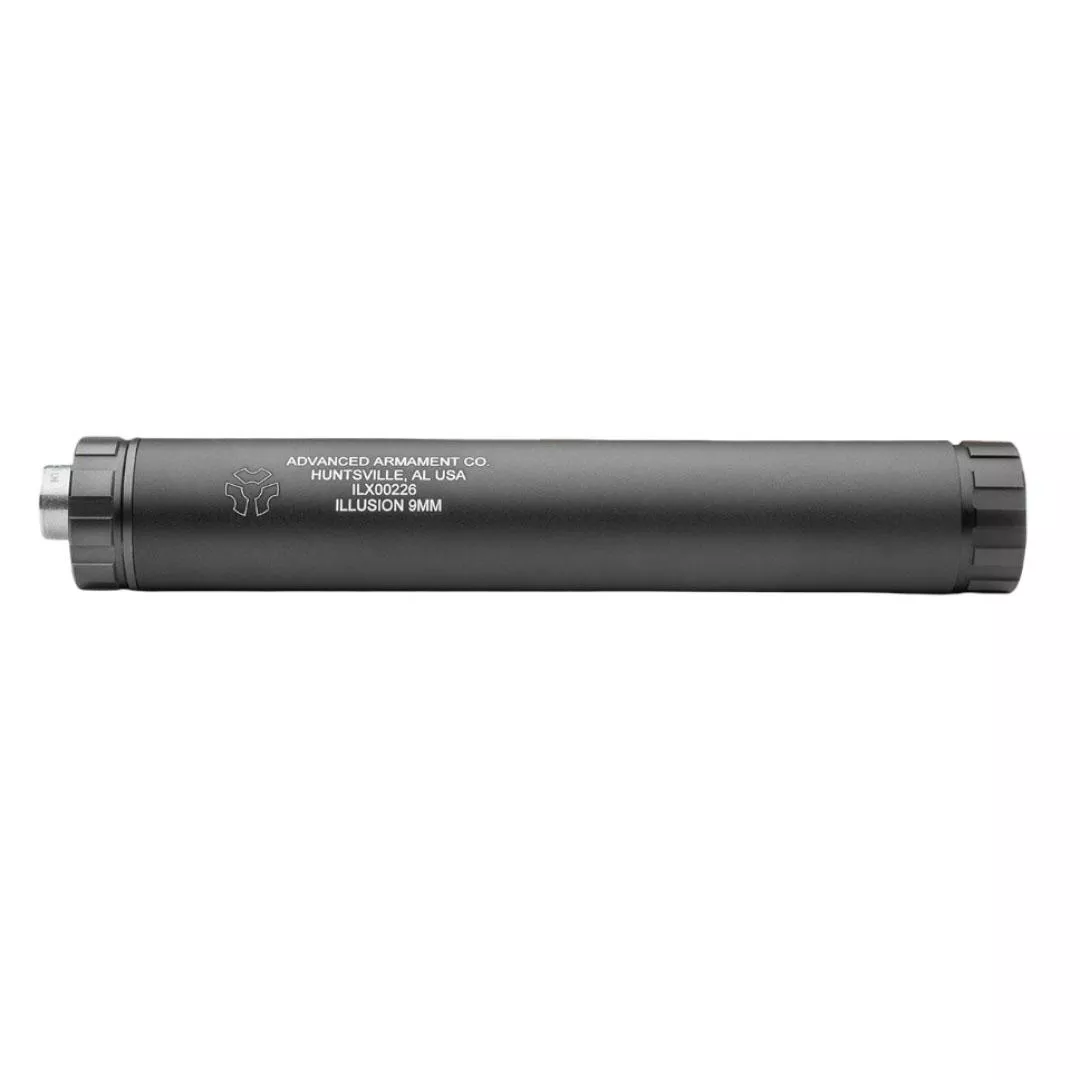 AAC Illusion 9 Direct Thread Suppressor No Piston – 9mm Luger Stainless Steel/Aluminum Black
