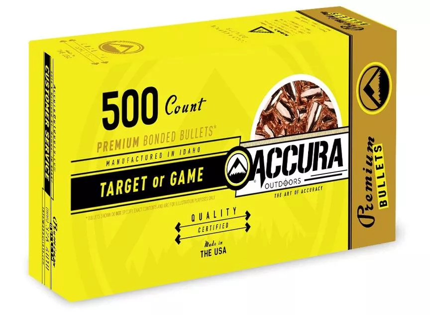 Accura Premium Powerbond Bullets .45 cal .452″ 200 gr RN 500/ct