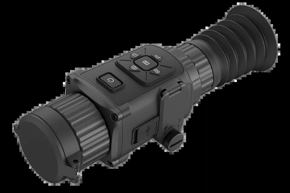 AGM Rattler TS25-384 Thermal Scope: 1.5x-12x Zoom, 384x288 Resolution, Red Crosshair Reticle