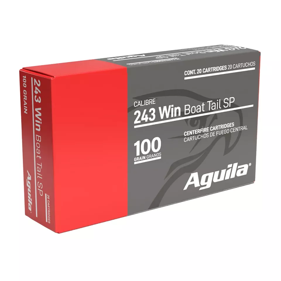 AGUILA 243 WINCHESTER 100 GRAIN SOFT POINT AMMUNITION - 20 ROUNDS/200 ROUNDS