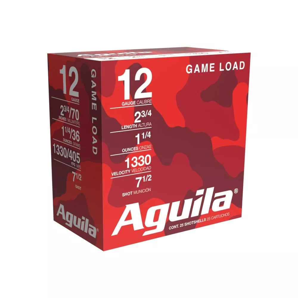Aguila High Velocity Field Shotshells 12 ga 2-3/4″ 1-1/4oz 1330 fps #7.5 25/ct