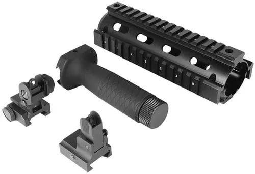 Aim Sports ACAR02 Combo KitAluminum Black Anodized Forend Includes Flip Up Front & Rear Sights for AR-15, M4