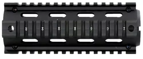 Aim Sports MT021 M4 Handguard 6" Carbine Style Made of Aluminum with Black Anodized Finish & Quad Rail