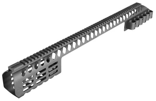 Aim Sports MTMSG870 Modular Rail System24.90" M-LOK Style Made of Aluminum with Black Finish & Picatinny Rail for Remington 870 Includes Shell Holder