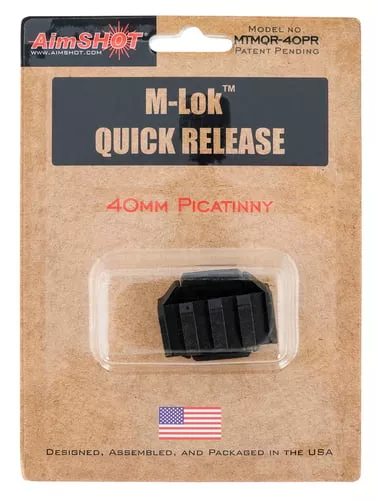 AimShot MTMQR40PR M-LOK AdapterQuick Release Black Anodized Aluminum, Picatinny Rail Mount