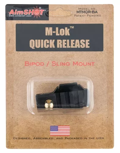 AimShot MTMQRBA M-Lok Quick Release Bipod AdapterBlack Anodized