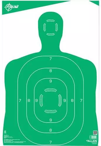 Allen EzAim Silhouette Paper Target Green 12x18 10 pk. Model: 15204
