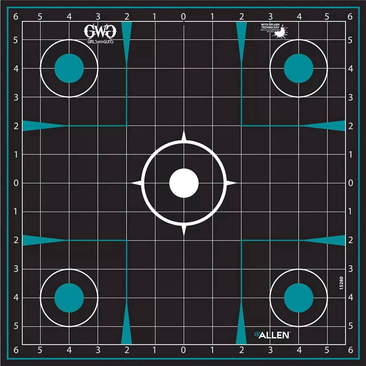 Allen Girls with Guns Splash Adhesive Sight Grid Targets 12×12 – 5/ct