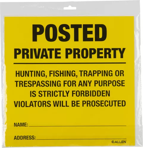 ALLEN POSTED NO TRESPASSING – SIGN 12 PACK