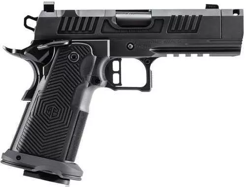 Alpha Foxtrot AF1911 Romulus Compact Frame 9mm Luger 20+1 3.50" Black Bull Ramped Compensated Barrel, Black DLC Stainless Steel Optic Ready/Serrated Slide & Frame w/Beavertail & Picatinny Rail, Polymer Grip, RMSc Footprint