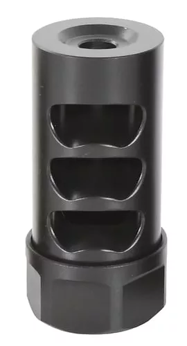 American Precision Arms G2L5838N Gen 2 Little Bastard Self Timing Brake Black Nitride Stainless Steel with 5/8"-24 tpi Threads, 2.22" OAL & 1" Diameter for 338 Cal Rifle