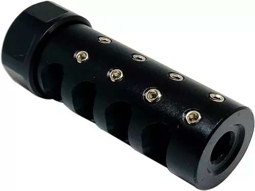 American Precision Arms G3A1222N The Answer Gen 3 Micro Bastard Brake Black Nitride Stainless Steel with 1/2"-28 tpi Threads, 2.20" OAL & .600"-.750" Diameter for 223 Rem AR-Platform & Hunting Rifles