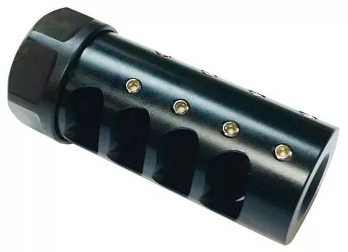 American Precision Arms G3L5865N Gen 3 Little Bastard Self Timing Brake Black Nitride Stainless Steel with 5/8"-24 tpi Threads, 2.55" OAL & 1" Diameter for 6.5 Cal Rifle