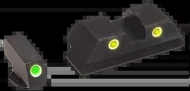 Ameriglo GL121 Classic Tritium Sight Set for Glock 20/21/29/30/31/32/36/40/41 Green/Yellow Tritium with White Outline