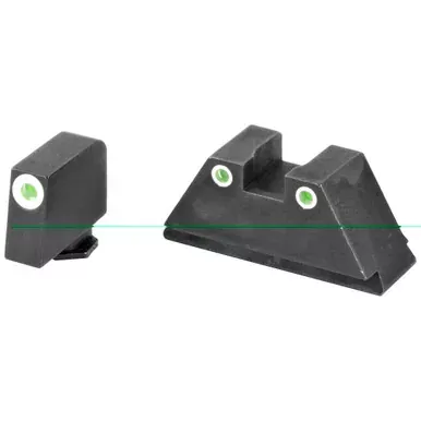 AmeriGlo Tall Suppressor Series | 3 Dot Sights for All Glocks | Green with White Outline | Front and Rear Sights | GL-329