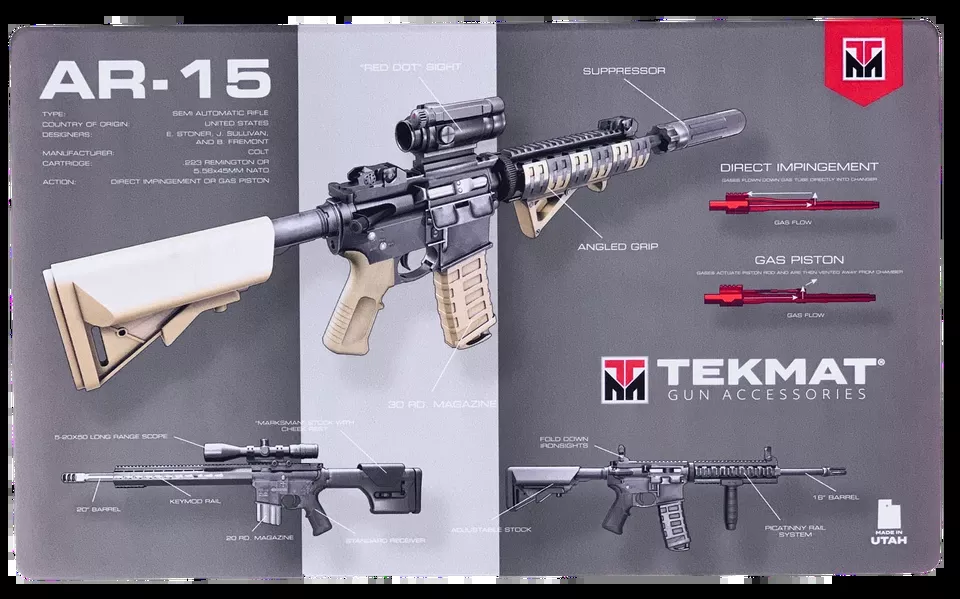 AR-15 Weapons Platform Design Door Mat - Multi-Color Rubber, 42" Long