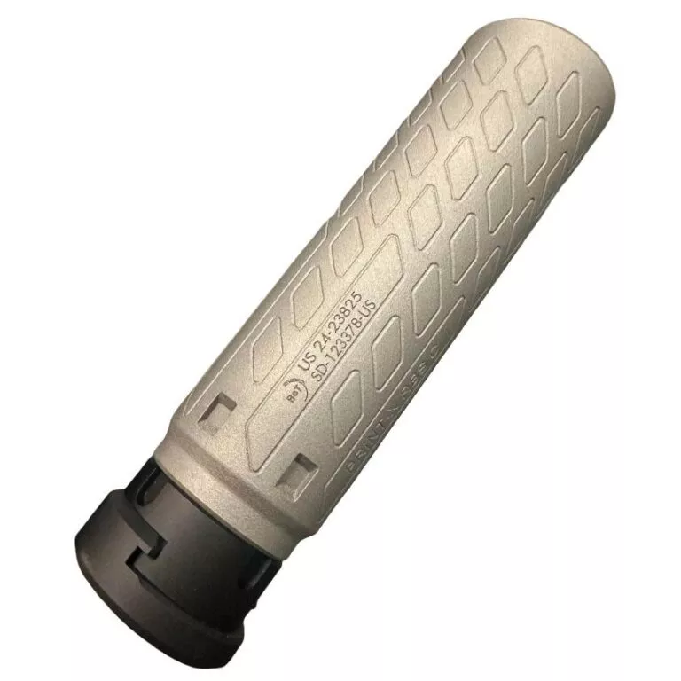 B&T SQD9 Print-X RBS Compact Quick Detach Suppressor 9mm Luger 1.73″ Dia 8.11″ Length 718 Inconel Grey