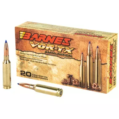Barnes VOR-TX Rifle Ammo | 6.5 Creedmoor | 120 Grain | Tipped Triple-Shock – Boat Tail | 20 Round Box | 30815