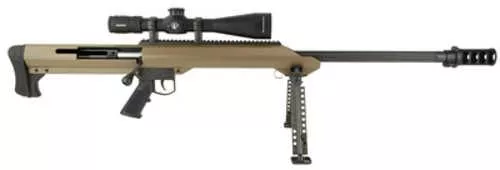 Barrett Model 99, Single Shot, 50 BMG, 29" Fluted Barrel, QDL Muzzle Brake, Cerakote Finish, Flat Dark Earth, Includes Bi-Pod and Leupold MARK 4HD 8-32x56 19946