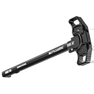 Battle Arms Development Rack Charging Handle | Fits AR-15 | Black Finish | Ambidextrous | BAD-RACK-15