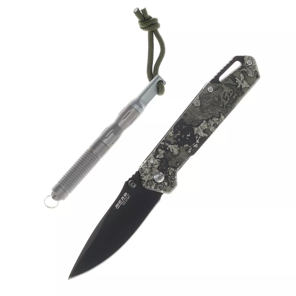 Bear & Son Edge Folding Knife 3″ Drop Point Blade Truetimber Strata
