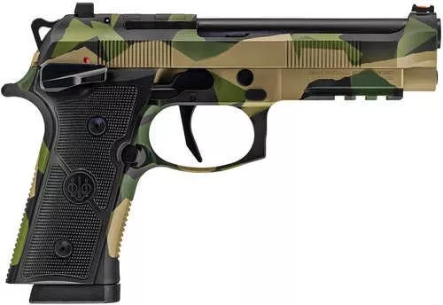 Beretta USA 92XI Full Size Frame 9mm Luger 15+1 4.70" Black DLC Steel Barrel, Splinter Camo Cerakote Stainless Steel Optic Ready/Serrated Slide, Splinter Camo Cerakote Aluminum Frame w/Picatinny Rail, Black Textured Grip, MRDS Footprint