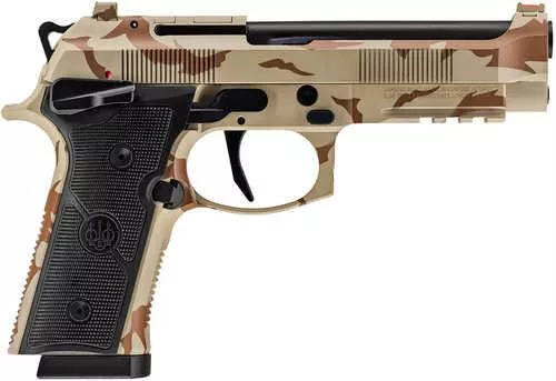 Beretta USA 92XI Full Size Frame 9mm Luger 18+1 4.70" Black DLC Steel Barrel, Desert DPM Cerakote Stainless Steel Optic Ready/Serrated Slide, Desert DPM Cerakote Aluminum Frame w/Picatinny Rail, Black Textured Grip, MRDS Footprint