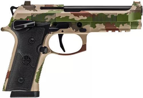 Beretta USA 92XI Full Size Frame 9mm Luger 18+1 4.70" Black DLC Steel Barrel, Vegetato Camo Cerakote Stainless Steel Optic Ready/Serrated Slide, Vegetato Camo Cerakote Aluminum Frame w/Picatinny Rail, Black Textured Grip, MRDS Footprint