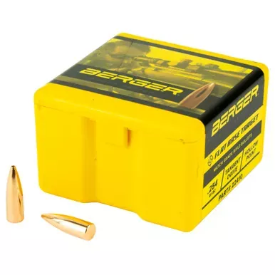 Berger Bullets FB Target | .224 Diameter | 22 Caliber | 55 Grain | Flat Base Hollow Point | 100 Count | 22410