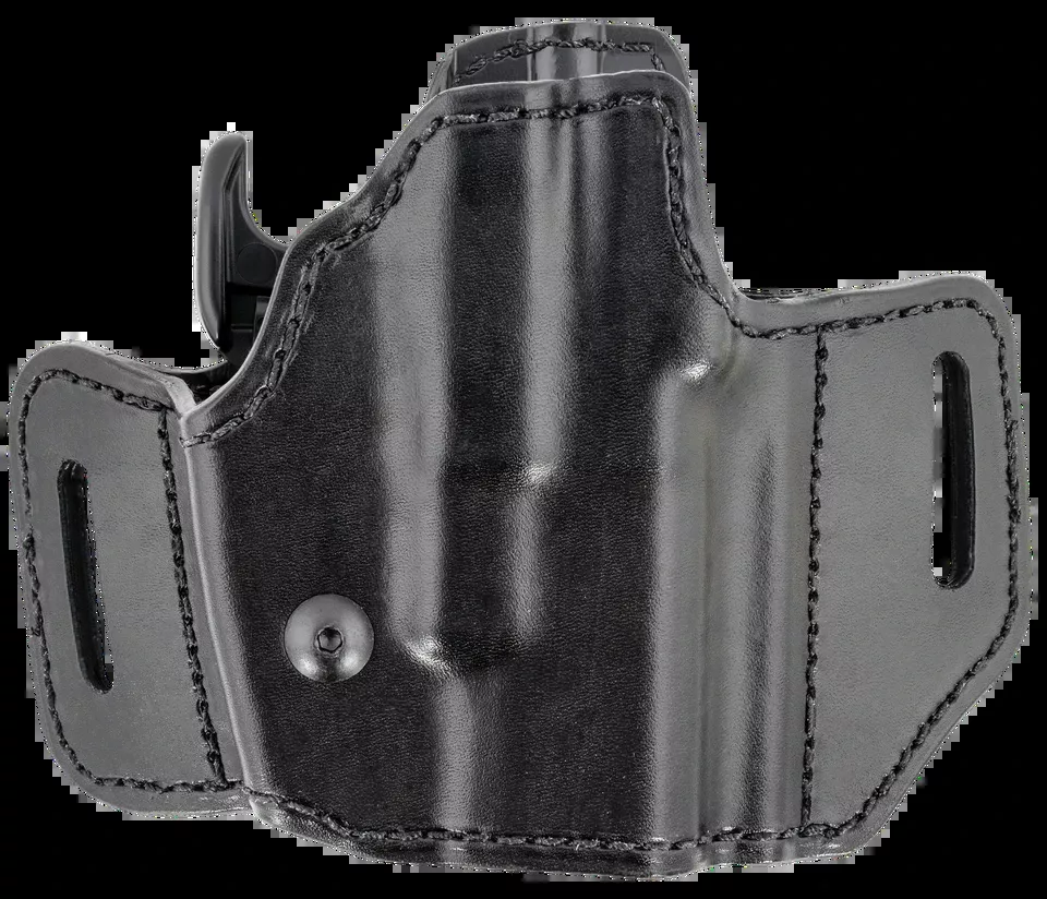 Bianchi 51831 Allusion Assent Pro-Fit OWB Holster for Glock 26/S&W M&P Shield/Compact, Black Leather, Right Hand, Size 11