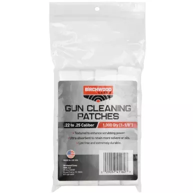 Birchwood Casey Cleaning Patches | 1 1/8″ | .22-.25 Caliber | 1,000 Patches | BC-41160