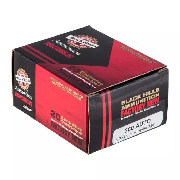 BLACK HILLS AMMUNITION – 380 ACP 60gr Honeybadger 20/Box Quantity Discount PriceAdd To Favorite