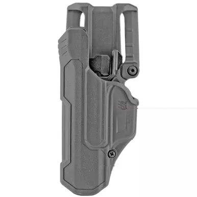 BLACKHAWK T-Series | L2D | Duty Holster | Left Hand | Black | Fits Glock 17/19/22/23/31/32/45/47 | Includes Jacket Slot Belt Loop | Polymer | 44N100BKL
