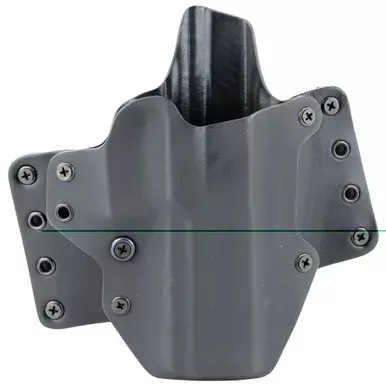 BlackPoint Tactical Leather Wing OWB | Belt Holster | Right Hand | Black | Sig Sauer P320 Full Size | Leather | Kydex | 102637
