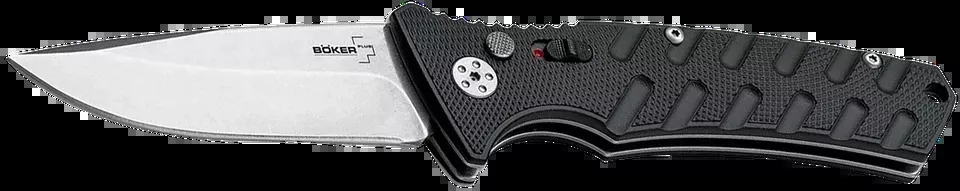 Boker Plus Strike Auto Pocket Knife with 3.35" Black D2 Steel Blade and Aluminum Handle