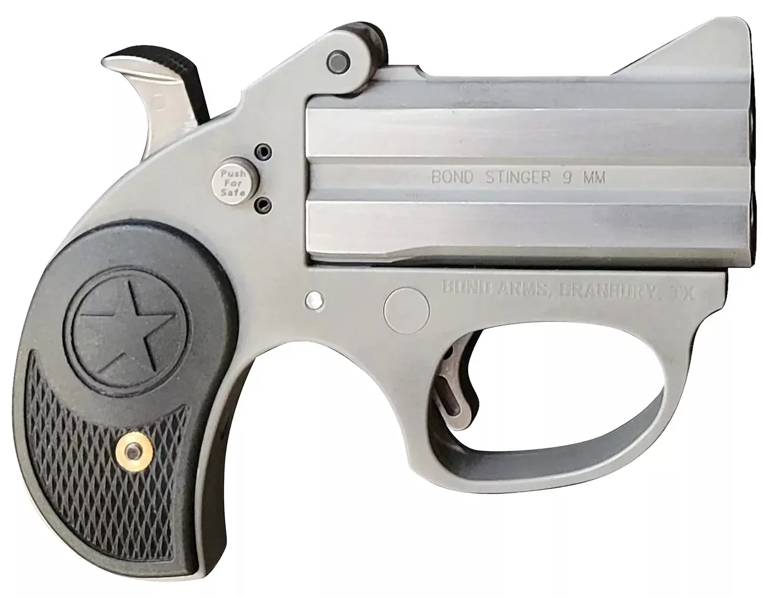 Bond Arms BASRS Stinger38 Special 2 Shot 3″ Rough Matte Stainless Steel Barrel & Frame, Black Rubber Grips