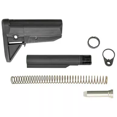 Bravo Company BCMGUNFIGHTER Mod 0 Stock Kit | Receiver Extension | Quick Detach End Plate | Lock Nut Action Spring | Carbine Buffer | Black | BCM-GFSK-MOD-0-BLK