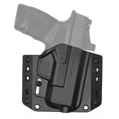 Bravo Concealment BCA | OWB Concealment Holster | 1.5″ Belt Loops | Fits Springfield Hellcat | Right Hand | Black | Polymer | Does not fit Hellcat RDP | BC10-1026