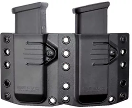 Bravo Concealment Magazine Pouch | Double | 1.5″ Belt Loops | Size Medium | Fits Glock 43X | Sig P365 | and Springfield Hellcat Magazines | Ambidextrous | Polymer | Black | BC60-2002M