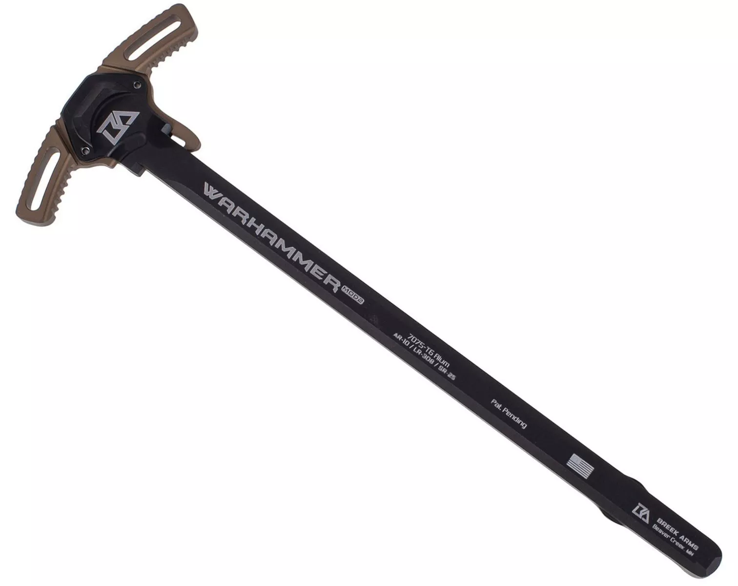 Breek Arms AR-10 Warhammer Mod2 Ambi Charging Handle FDE