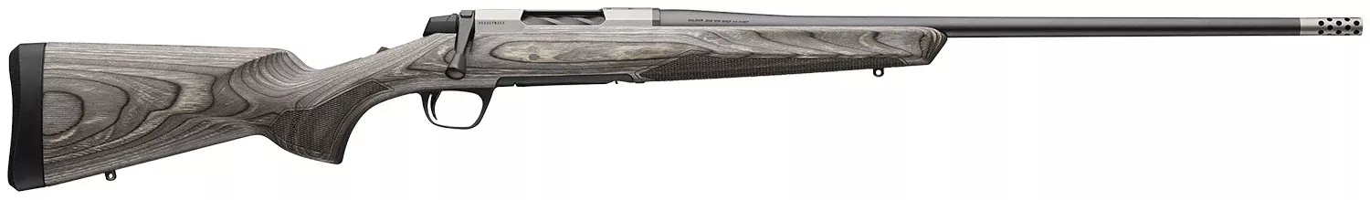 Browning 036092211 X-Bolt 2 Hunter Full Size 243 Win 4+1 22″Matte Blued Threaded Sporter Barrel, Drilled & Tapped Stainless Steel Receiver, Fixed Gray Laminate Stock, Radial Muzzle Brake