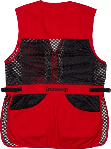BROWNING MESH SHOOTING VEST – R-HAND SM BLACK/RED TRIM