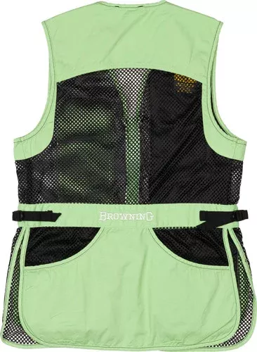 Browning Women’s Mesh Shooting Vest Medium Black/Neomint